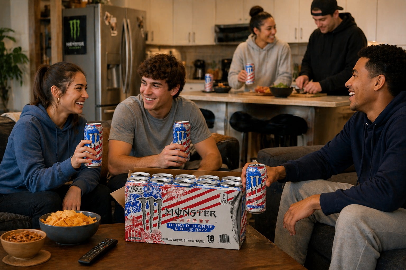 Monster Energy Ultra Sugar Free. Red White & Blue Razz. 16 fl oz. 18 Pack