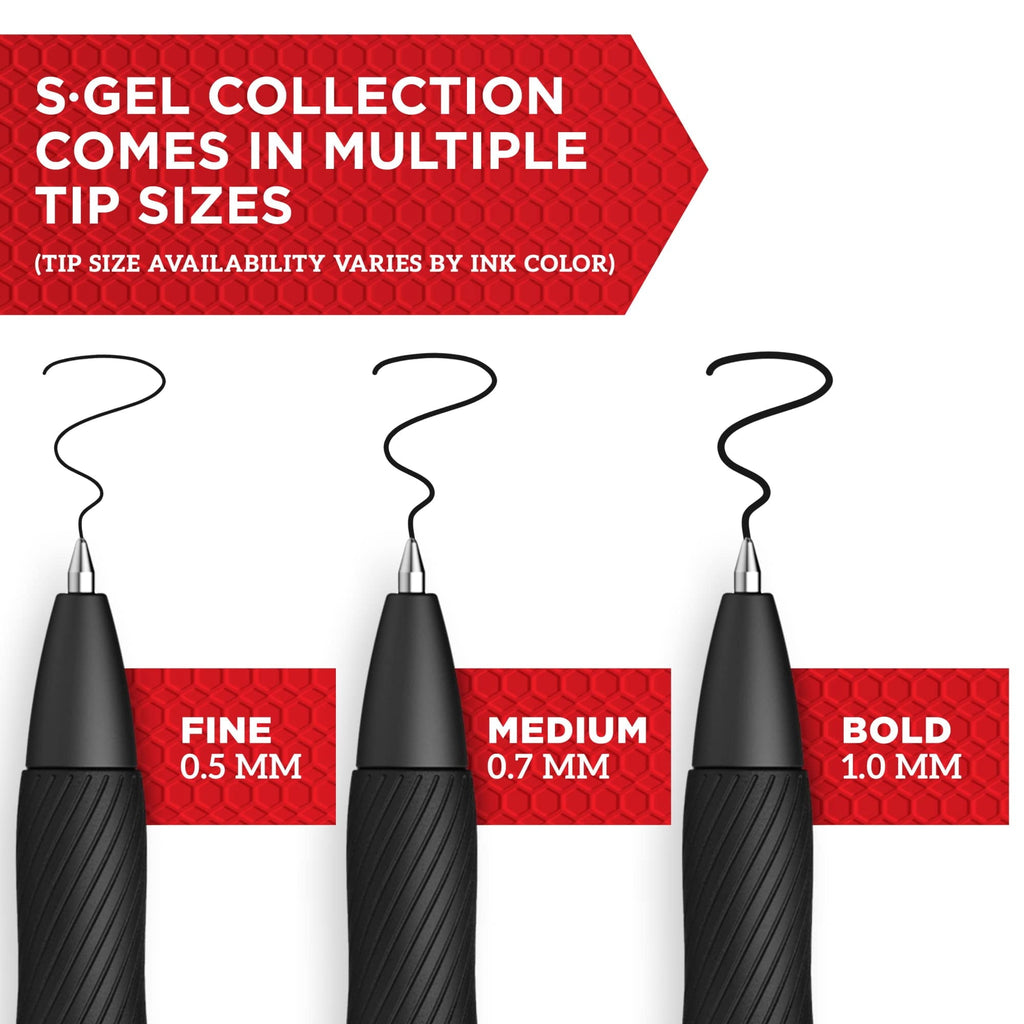 Sharpie S Gel Pens. Medium Point. 0.7 mm. Black/Blue Barrel. Blue Ink. Pack Of 36 Pens