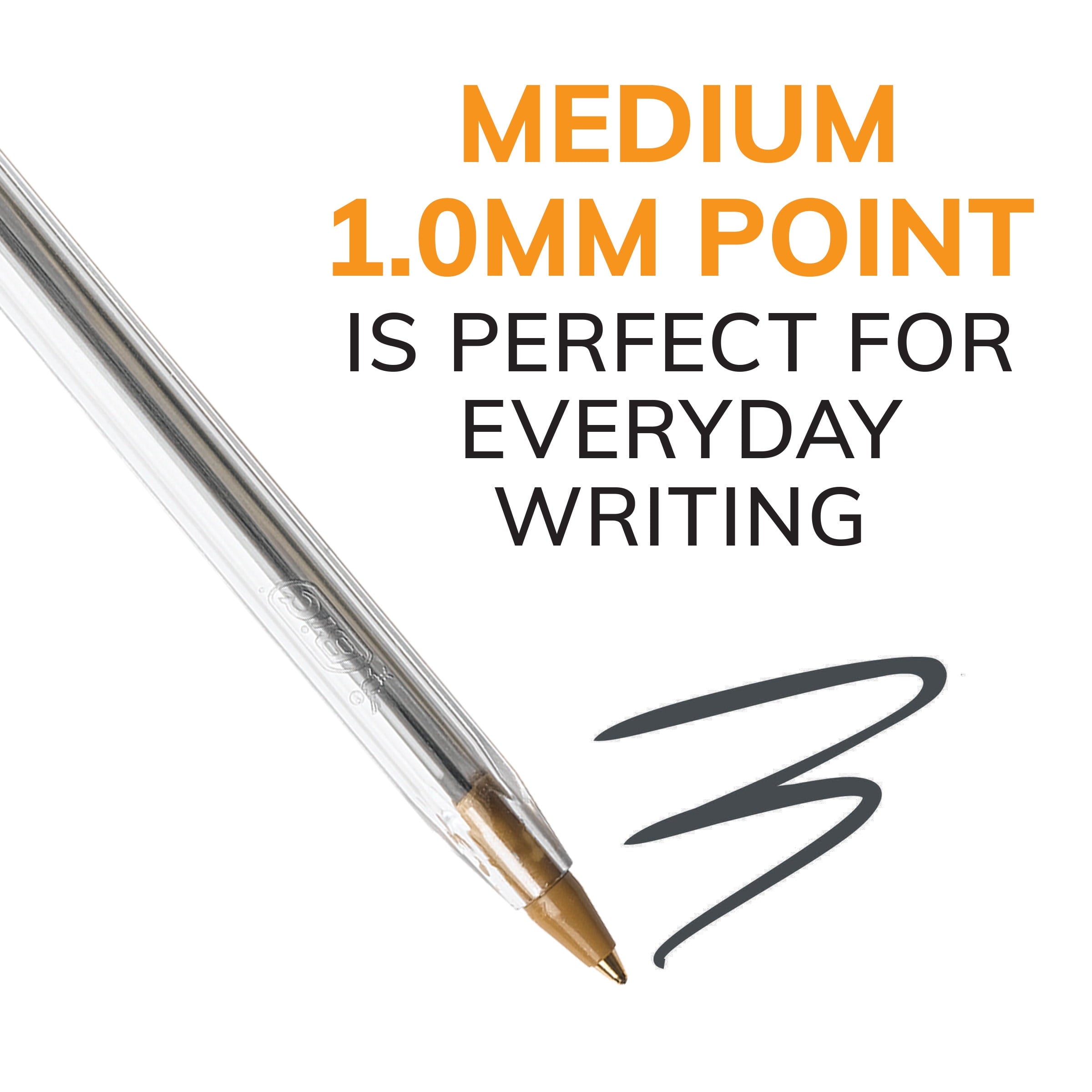 BIC Cristal Xtra Smooth Medium Point Ball Pen. Black Ink. 10 Pack