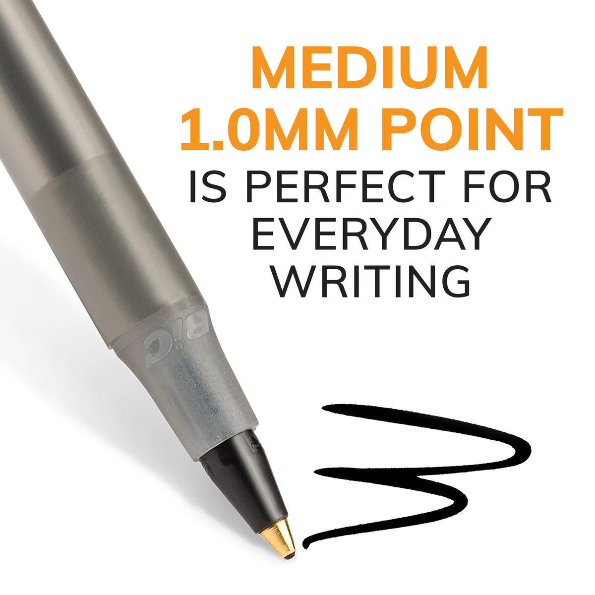 BIC Round Stic Xtra Life Ballpoint Pens. Medium. Black. 60-Count