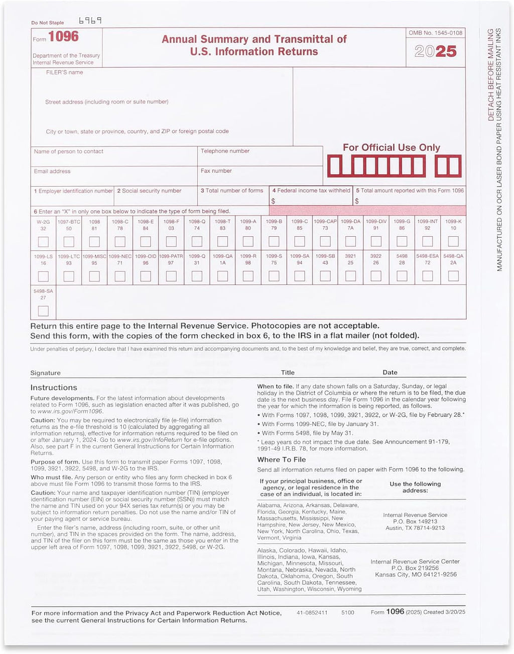1099 DIV Tax Forms 4 Part 2025 - Kit for 25 Vendors 4-Part. Complete Laser DIV Dividends and Distribution Forms Value Pack. Compatible with QB and Accounting Software