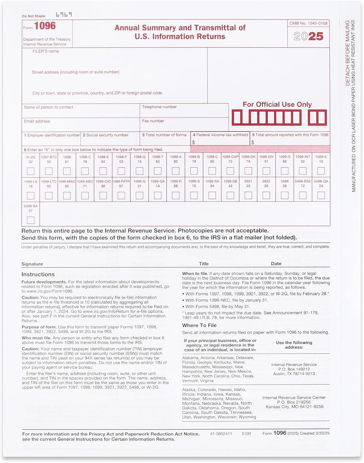 1099 DIV Tax Forms 4 Part 2025 - Kit for 25 Vendors 4-Part. Complete Laser DIV Dividends and Distribution Forms Value Pack. Compatible with QB and Accounting Software
