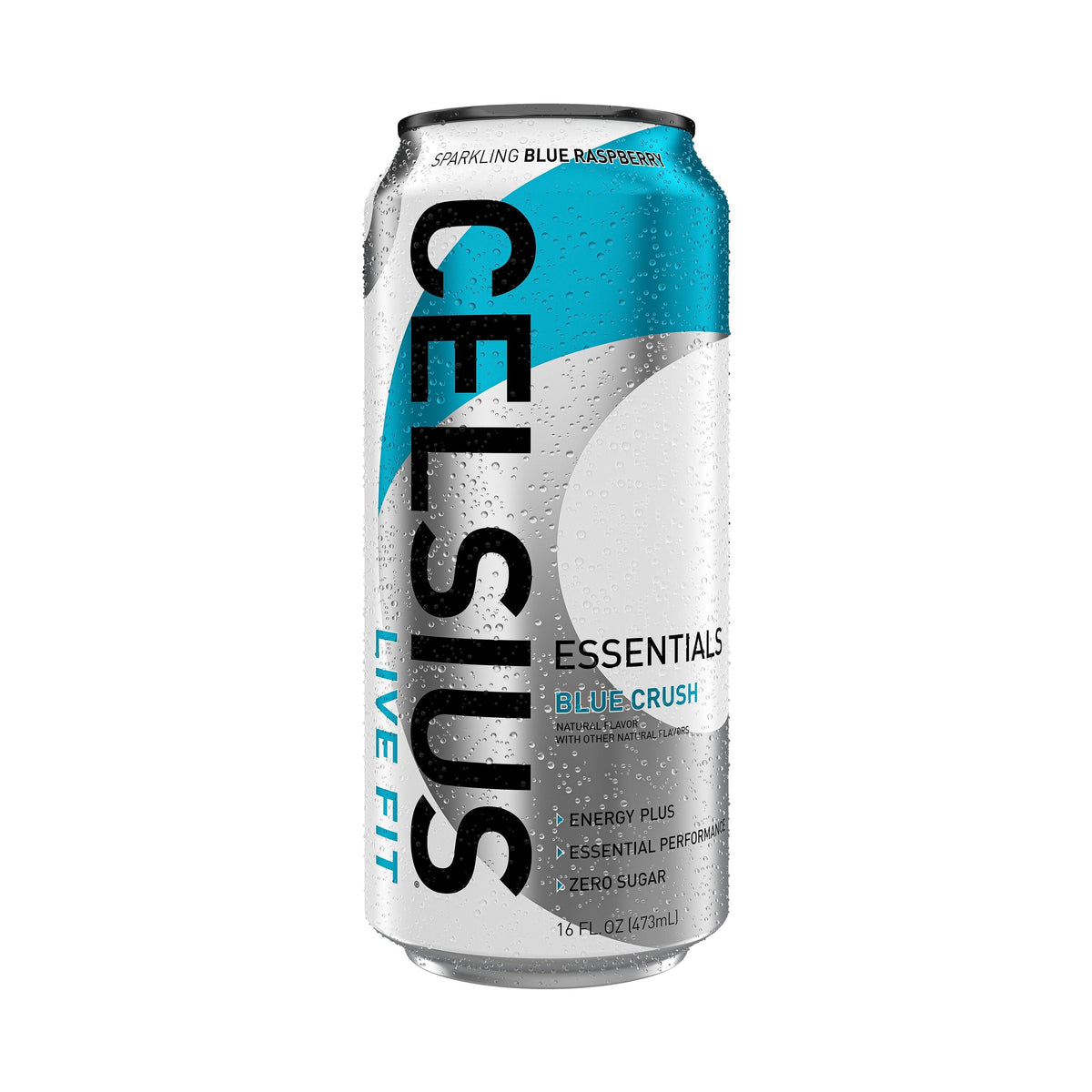 CELSIUS ESSENTIALS. Sparkling Blue Crush. Performance Energy Drink 16 fl oz (Pack of 12)