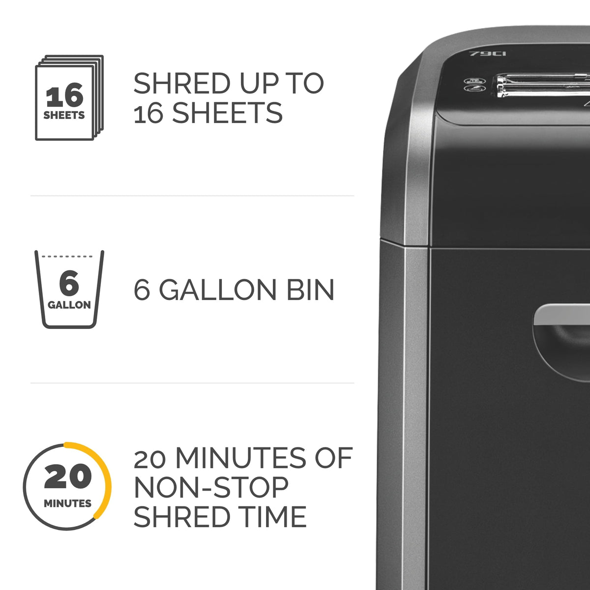 Fellowes Powershred 79Ci 16-Sheet Cross-Cut Shredder
