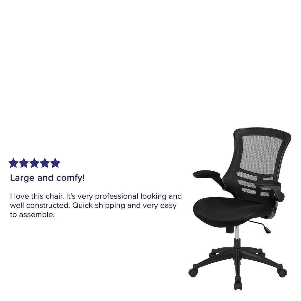 Flash Furniture Kelista Ergonomic Mesh Swivel Mid-Back Task Office Chairs Black (5BLX5MBK)
