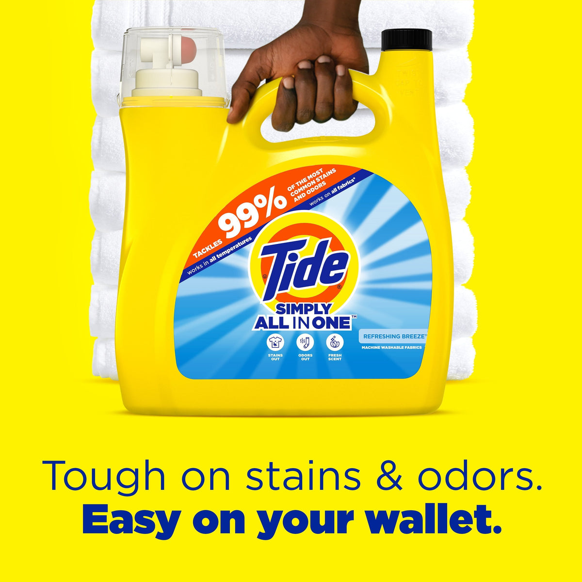 Tide Simply Laundry Detergent Liquid All-In-One. Refreshing Breeze Scent. 117 fl oz. 89 Loads