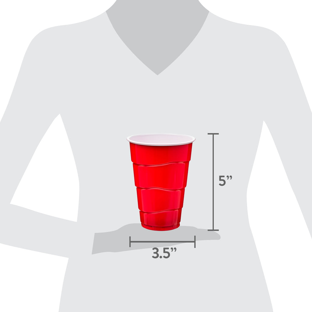 Great Value Red Disposable Plastic Party Cups. 18 oz. 50 Count