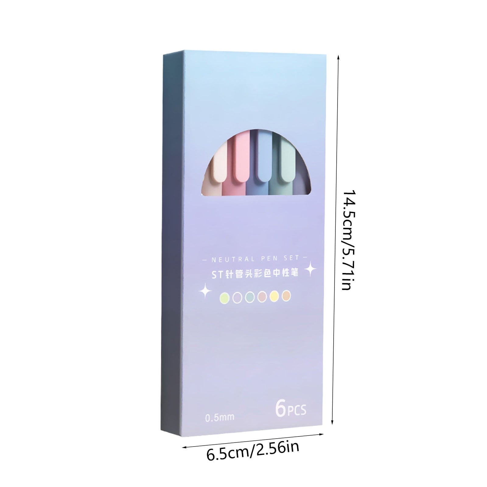 Retractable Gel Pens Set. 6 Assorted Colors. Fine Tip. Fast-Drying Ink (6-Pack)