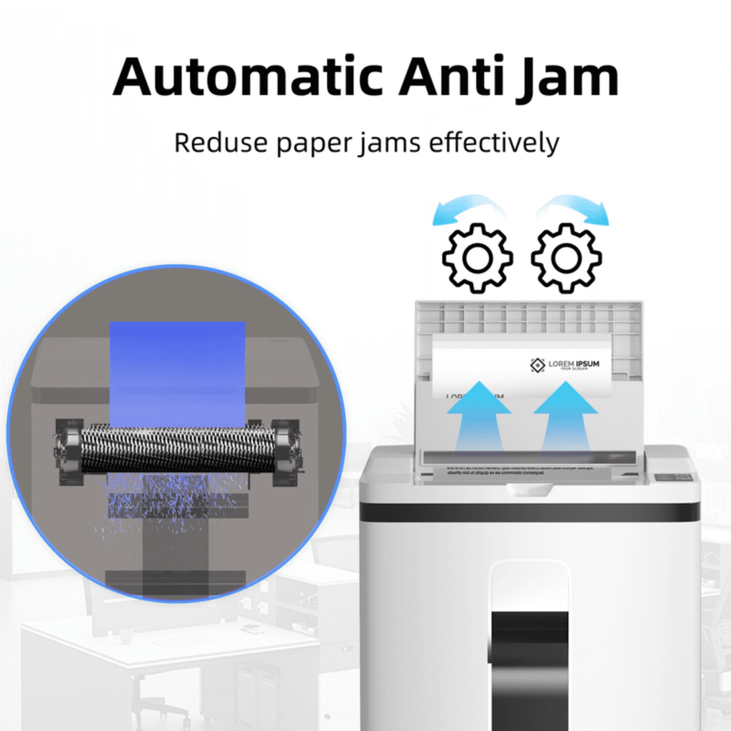 QUIETLEMON 200-Sheet Auto-Feed Micro-Cut Paper Shredder. P-5 High Security. 5.8-Gal Bin. Anti-Jam