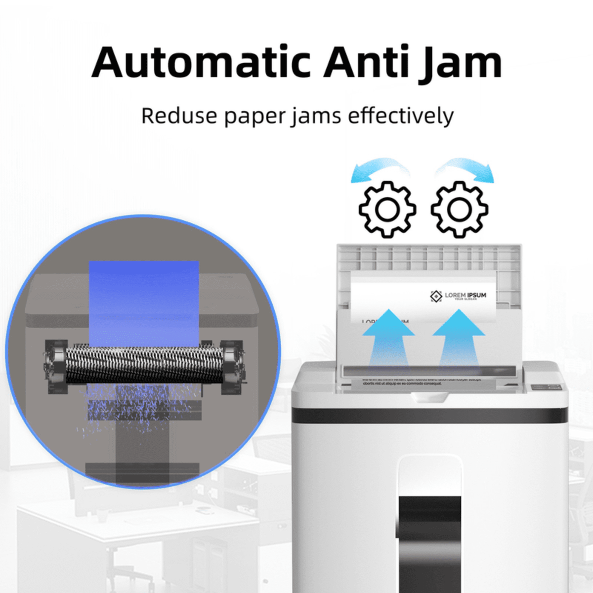 QUIETLEMON 200-Sheet Auto-Feed Micro-Cut Paper Shredder. P-5 High Security. 5.8-Gal Bin. Anti-Jam