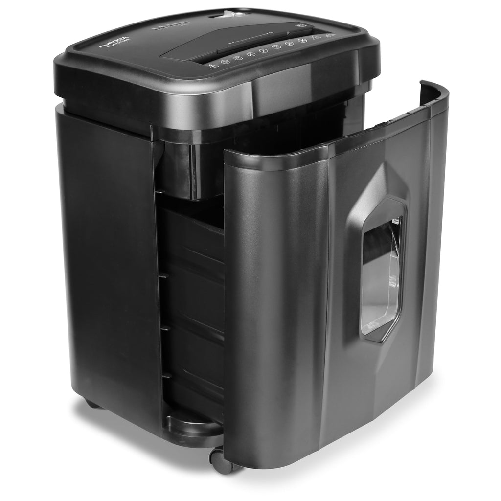 Aurora AU1225MA High-Security 12-Sheet Micro-Cut Paper & CD/Credit Card Shredder. 5-Gal Pullout Basket. 40-Min Run Time