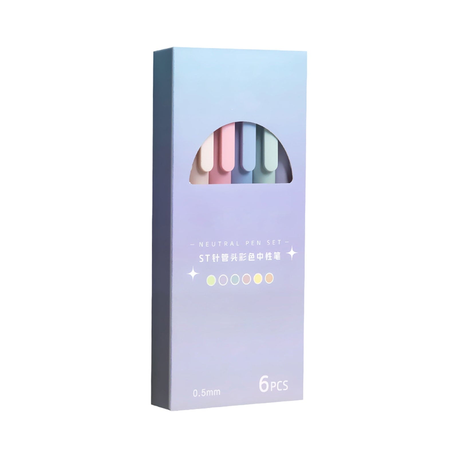 Retractable Gel Pens Set. 6 Assorted Colors. Fine Tip. Fast-Drying Ink (6-Pack)