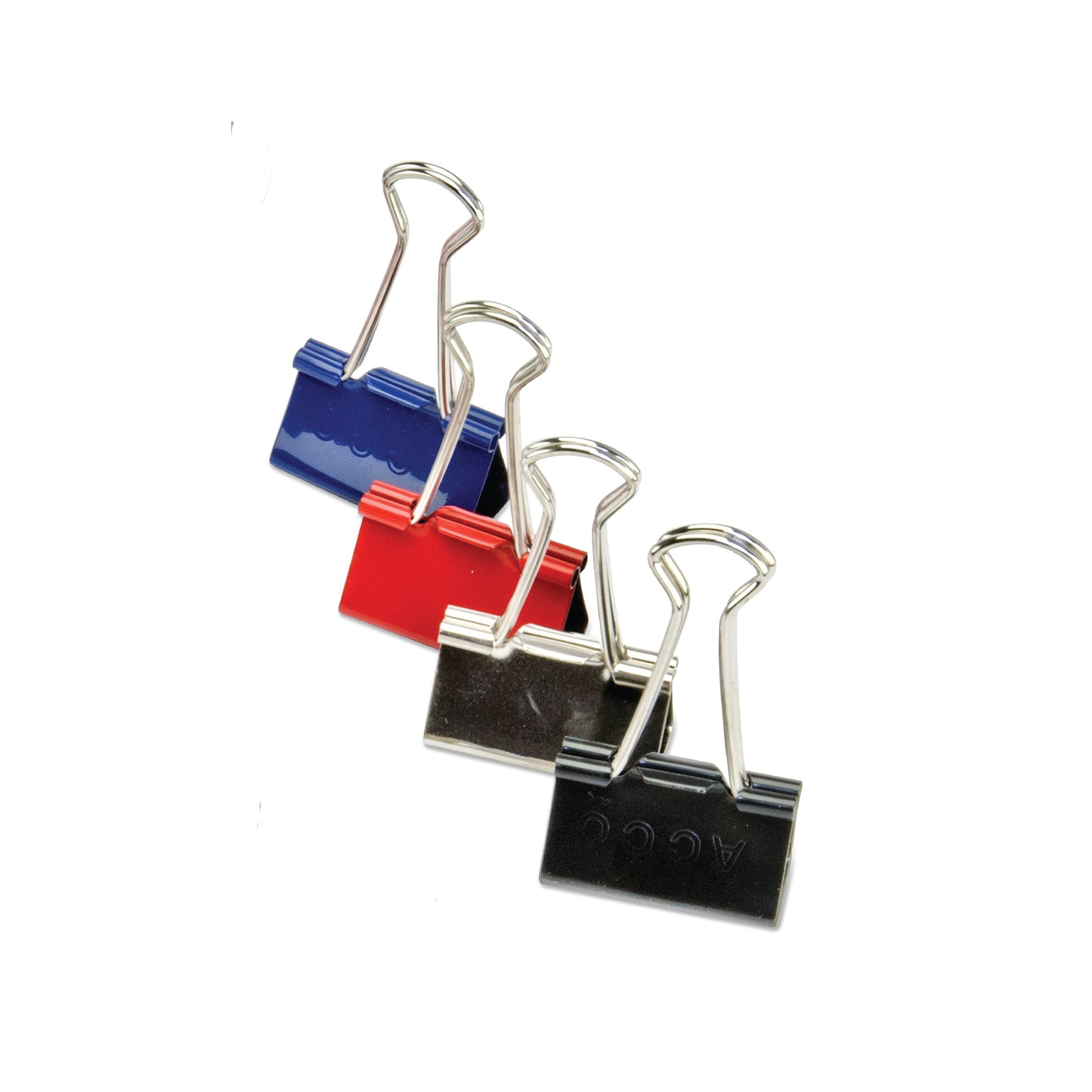 ACCO Binder Clips. Assorted Sizes & Colors. 90-Count (3-Pack)