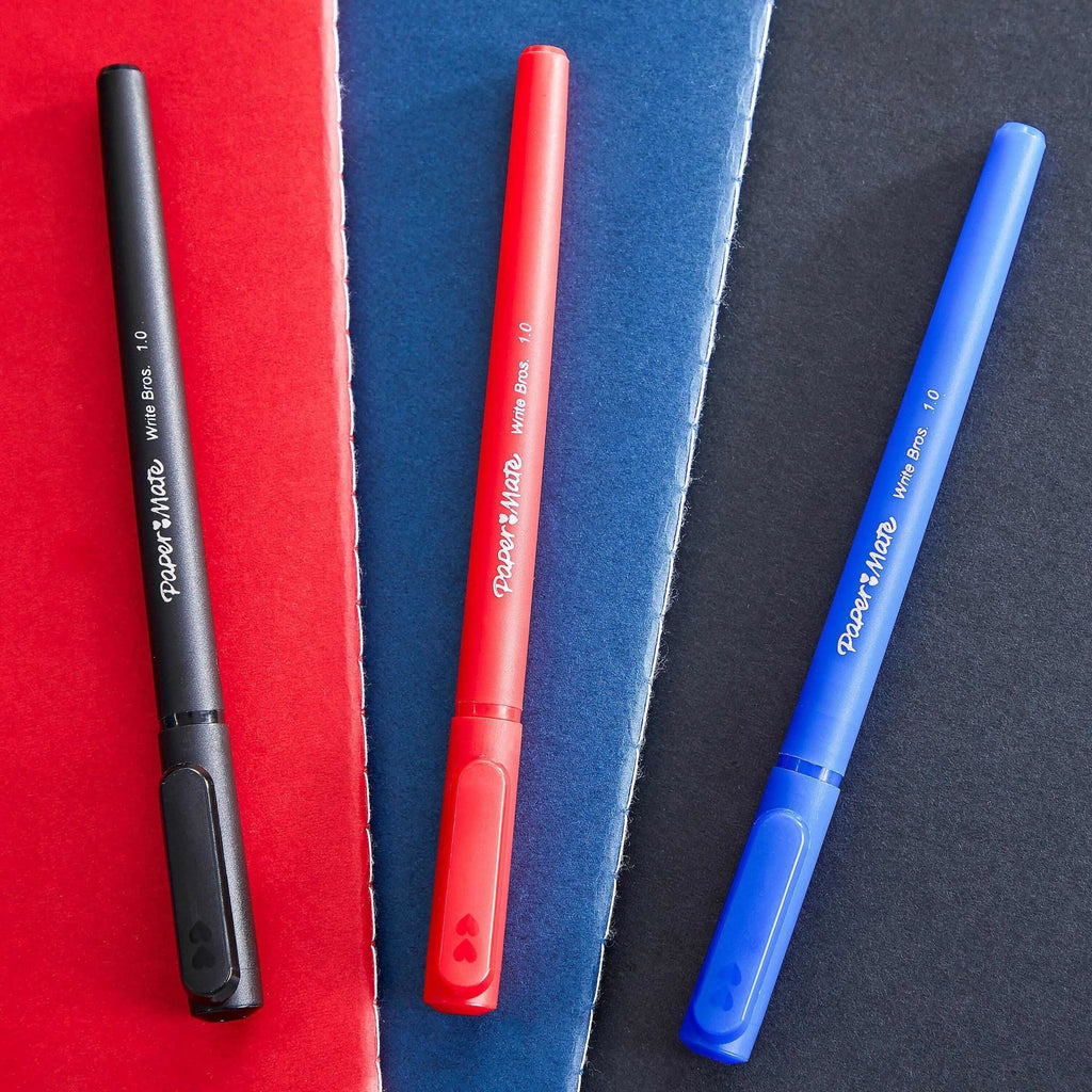 Paper Mate Ballpoint Pens. Write Bros. Blue Ink Pens. Medium Point (1.0mm). 60 Count