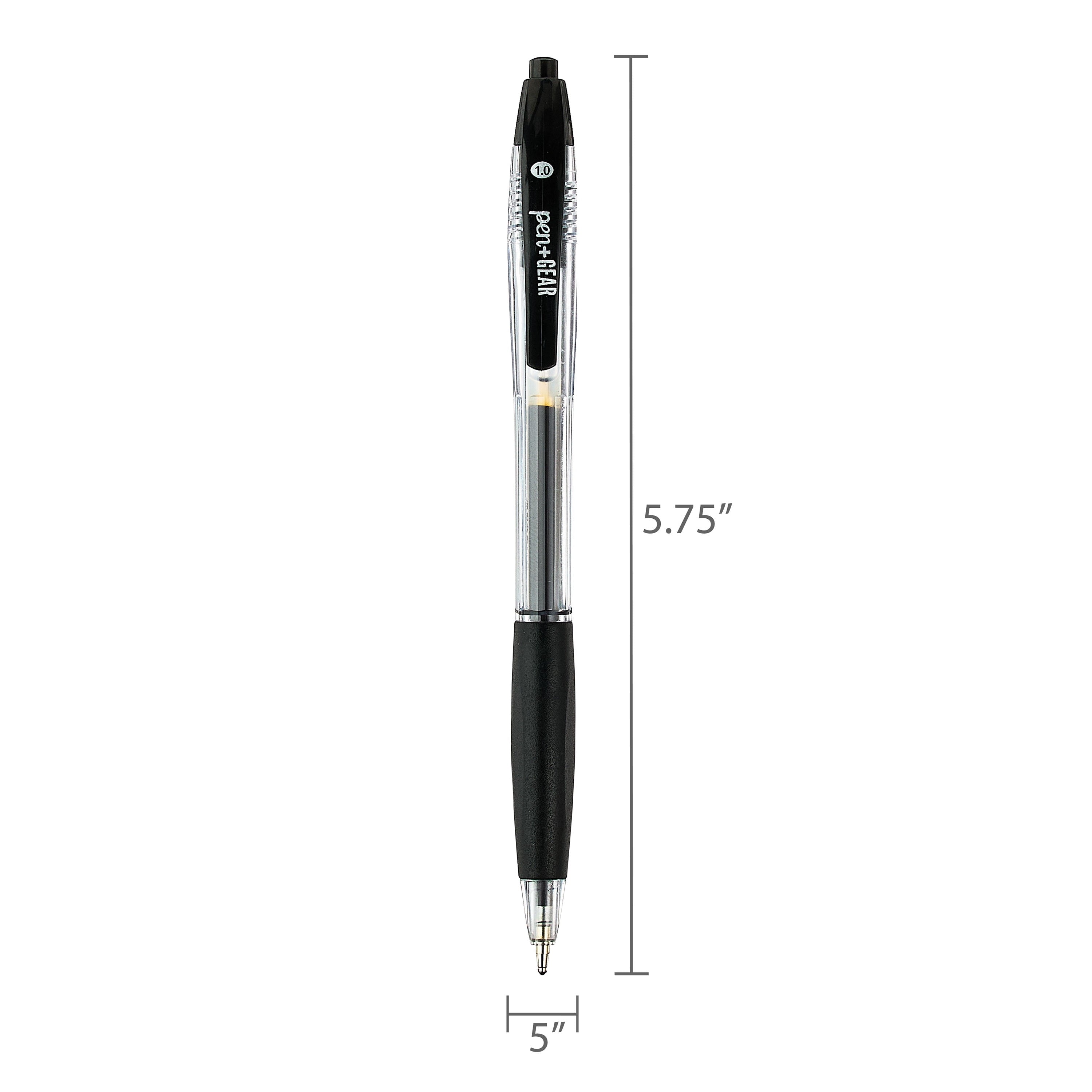 Pen+Gear Retractable Ballpoint Pens. Medium Point.1.0mm. Black Ink. 8 Count