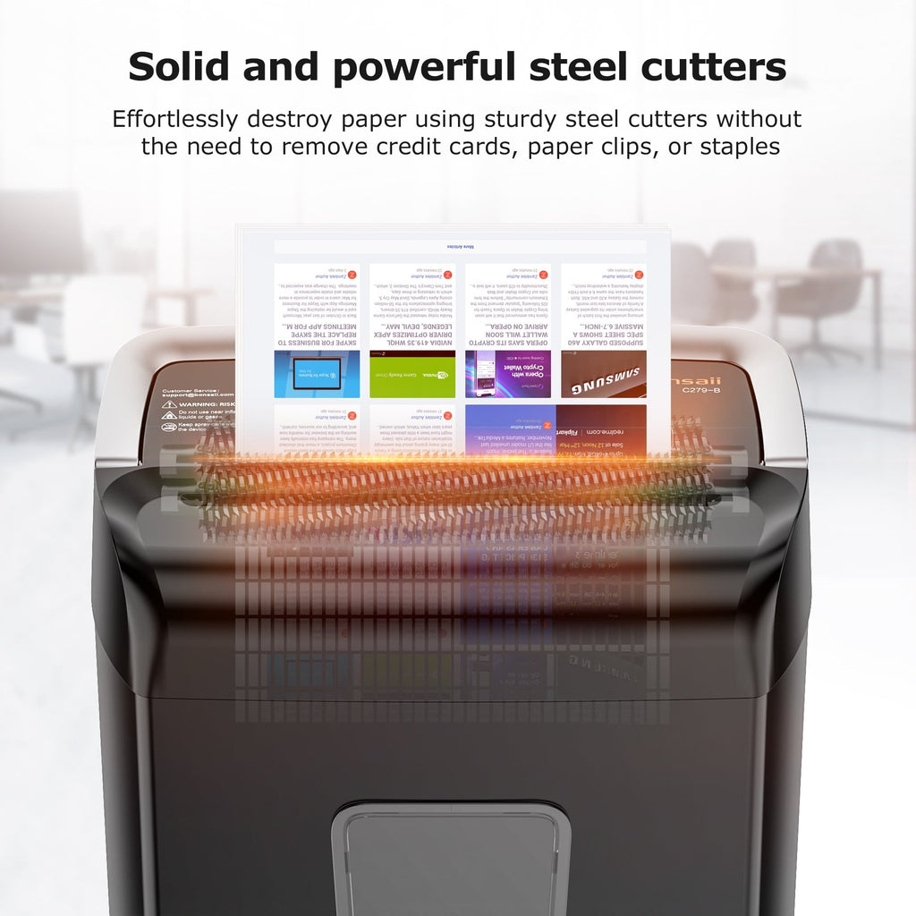 Bonsaii 12-Sheet Cross-Cut Paper Shredder. 5.5-Gallon Bin