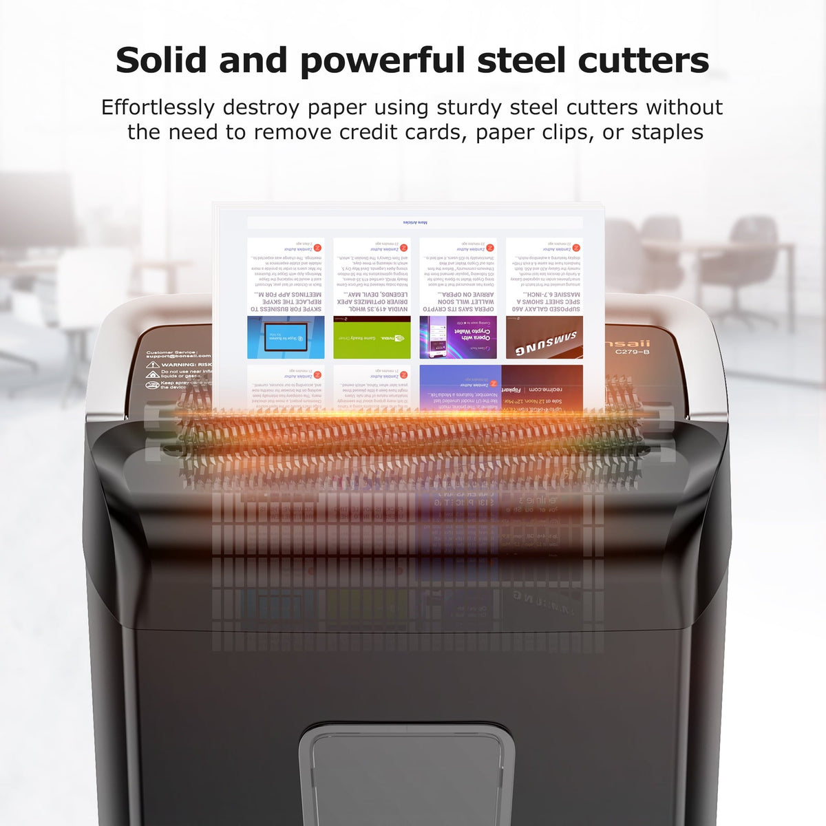 Bonsaii 12-Sheet Cross-Cut Paper Shredder. 5.5-Gallon Bin