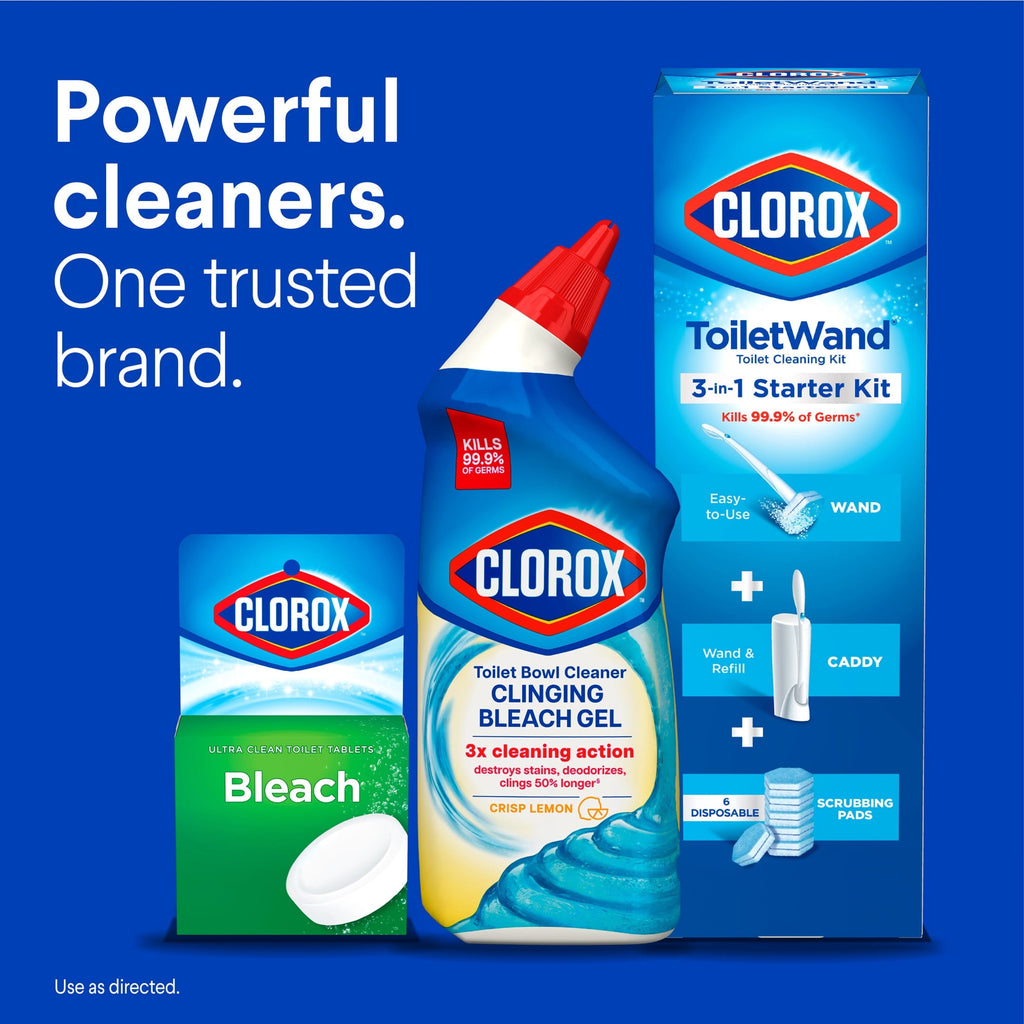 Clorox Toilet Bowl Cleaner Clinging Bleach Gel. Crisp Lemon. 24 fl oz