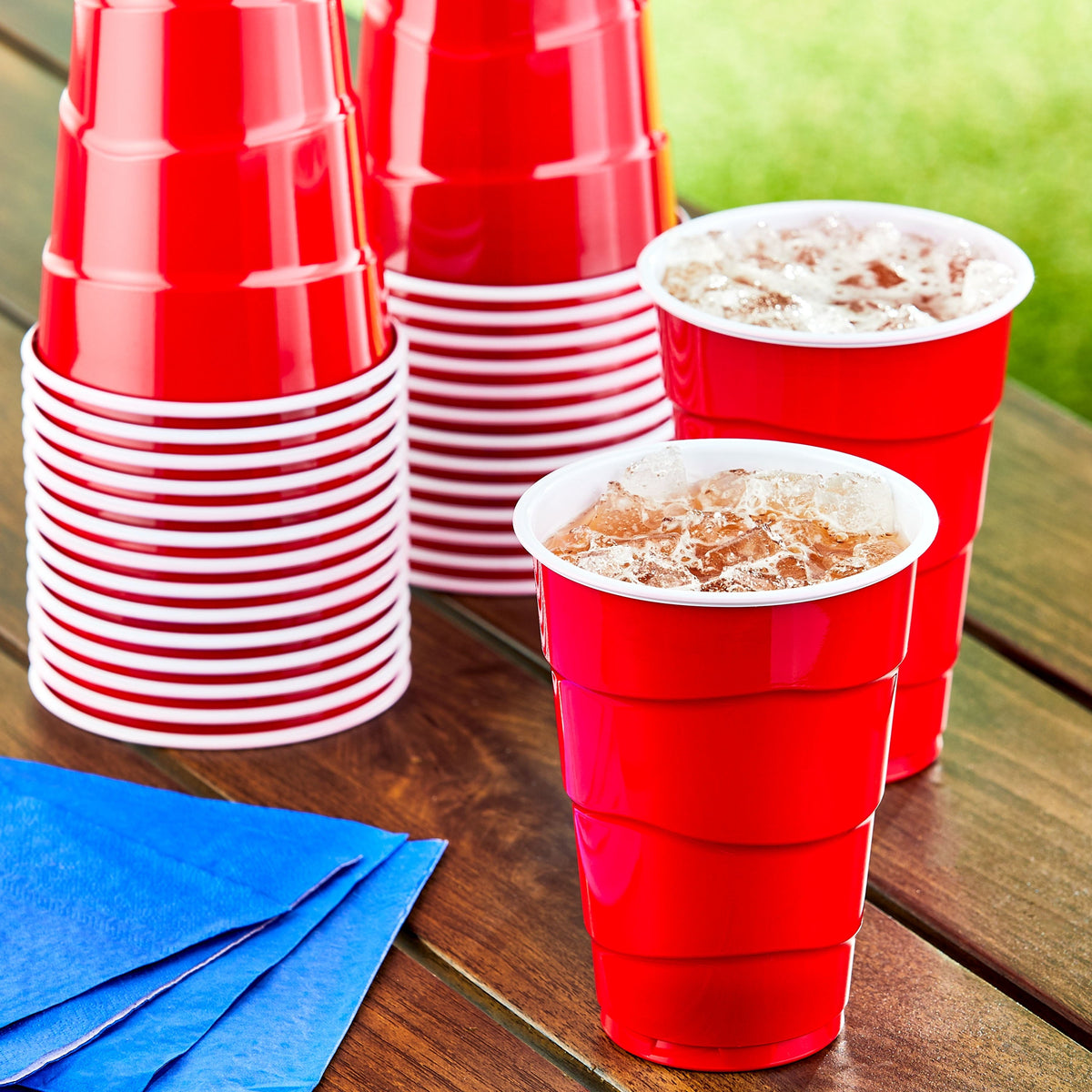 Great Value Red Disposable Plastic Party Cups. 18 oz. 50 Count