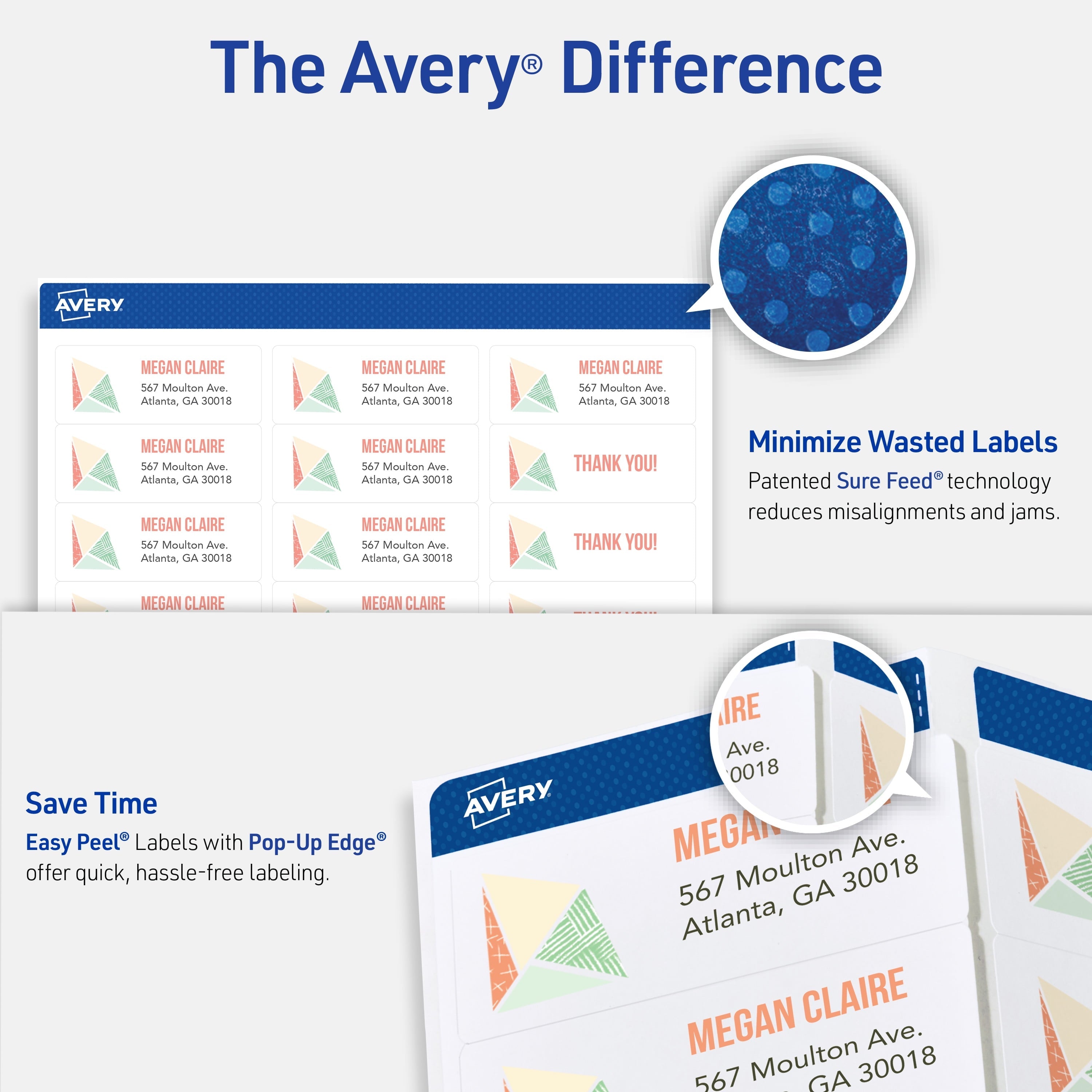 Avery Address Labels 5160. 1 x 2-5/8. Laser/Inkjet. White. 300-Pack