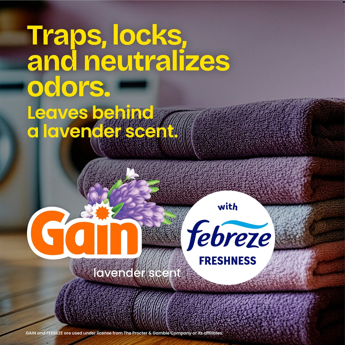 Glad ForceFlex Tall Kitchen Drawstring Trash Bags. 13 Gallon. Gain Lavender with Febreze Freshness. 120 Count