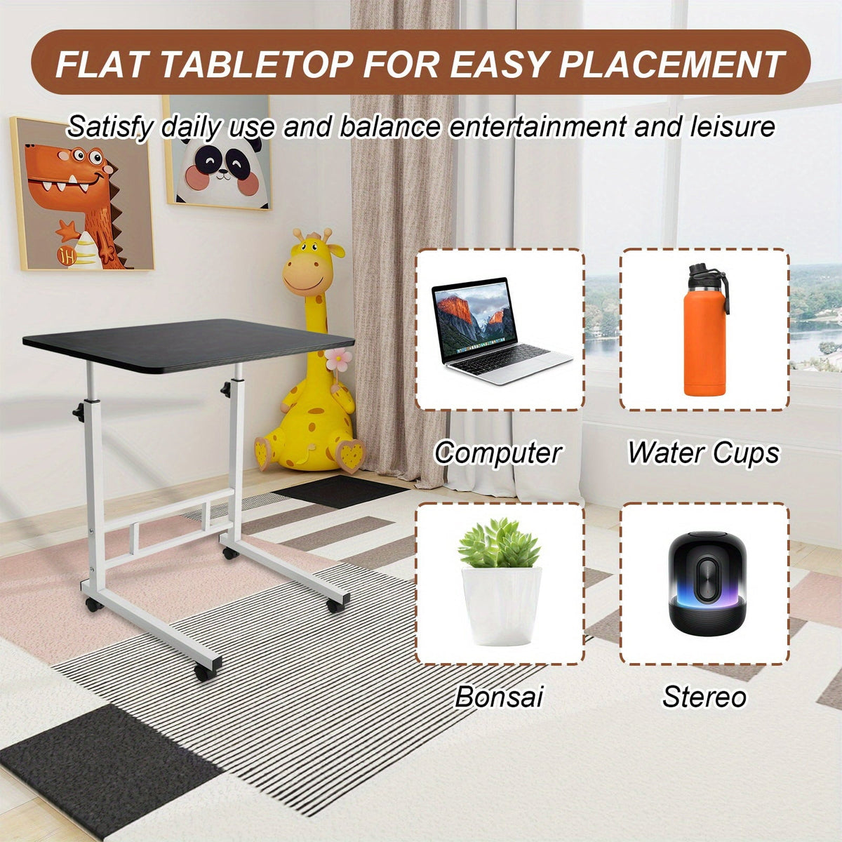 Study Computer Desk Home Office. Adjustable Height Laptop Writing Table. Bedside Table Lazy Sofa Table Minimalist Desk. End Table Sofa Side Table. Small Standing Desk with Wheels for Bedside Sofa