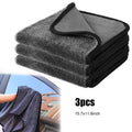 3 Pack Microfiber Car Drying Towels. Thickened Twisted Braid Design for Superior Water Absorption and Scratch-Free Cleaning. 30x40cm Gray Multi-Function Auto Detailing Cloths