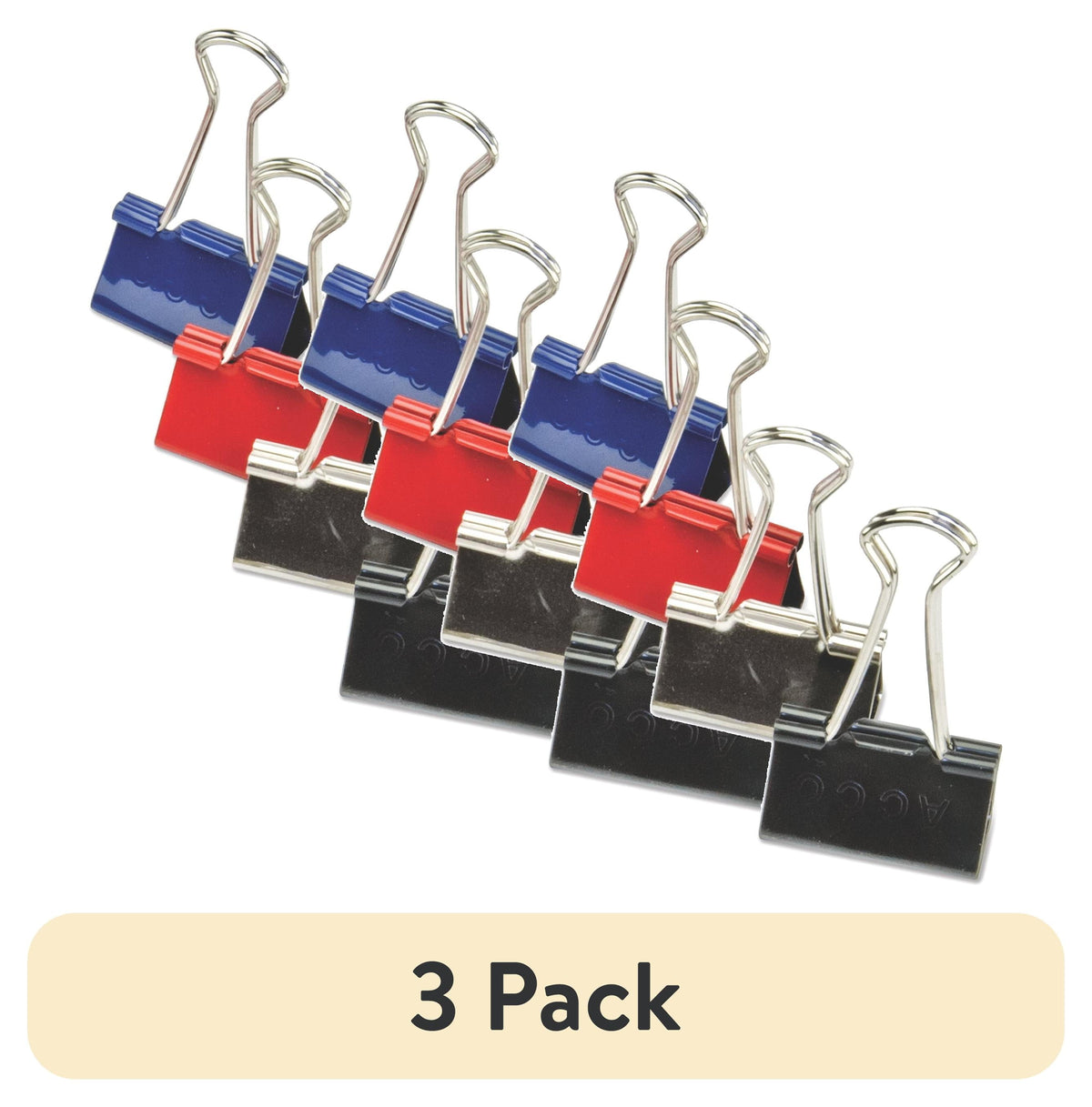 ACCO Binder Clips. Assorted Sizes & Colors. 90-Count (3-Pack)