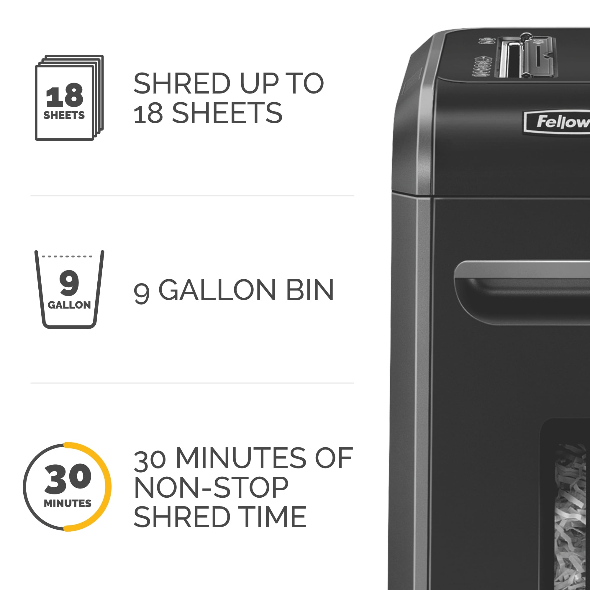 Fellowes Powershred 99Ci 18-Sheet Cross-Cut Shredder. 100% Jam Proof