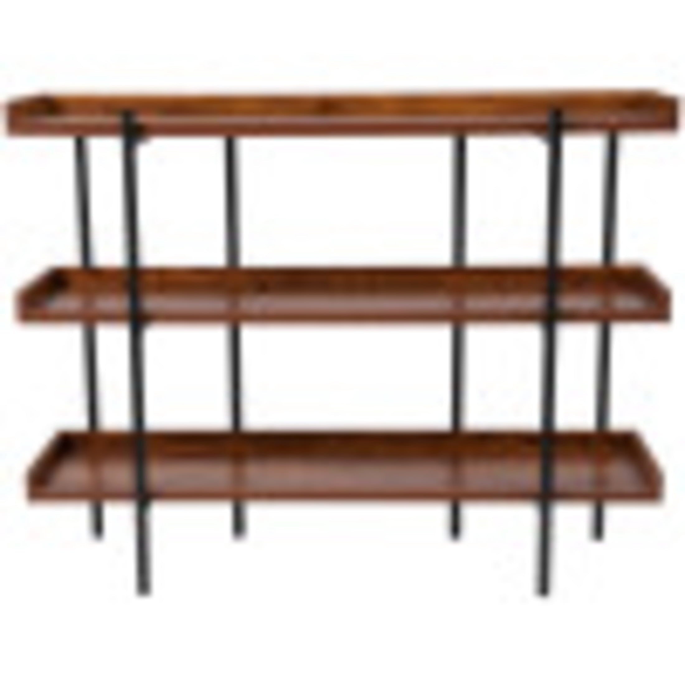 Flash Furniture Mayfair 35H Open-Style 3-Shelf Display Unit Bookcase. Rustic Wood Grain Finish