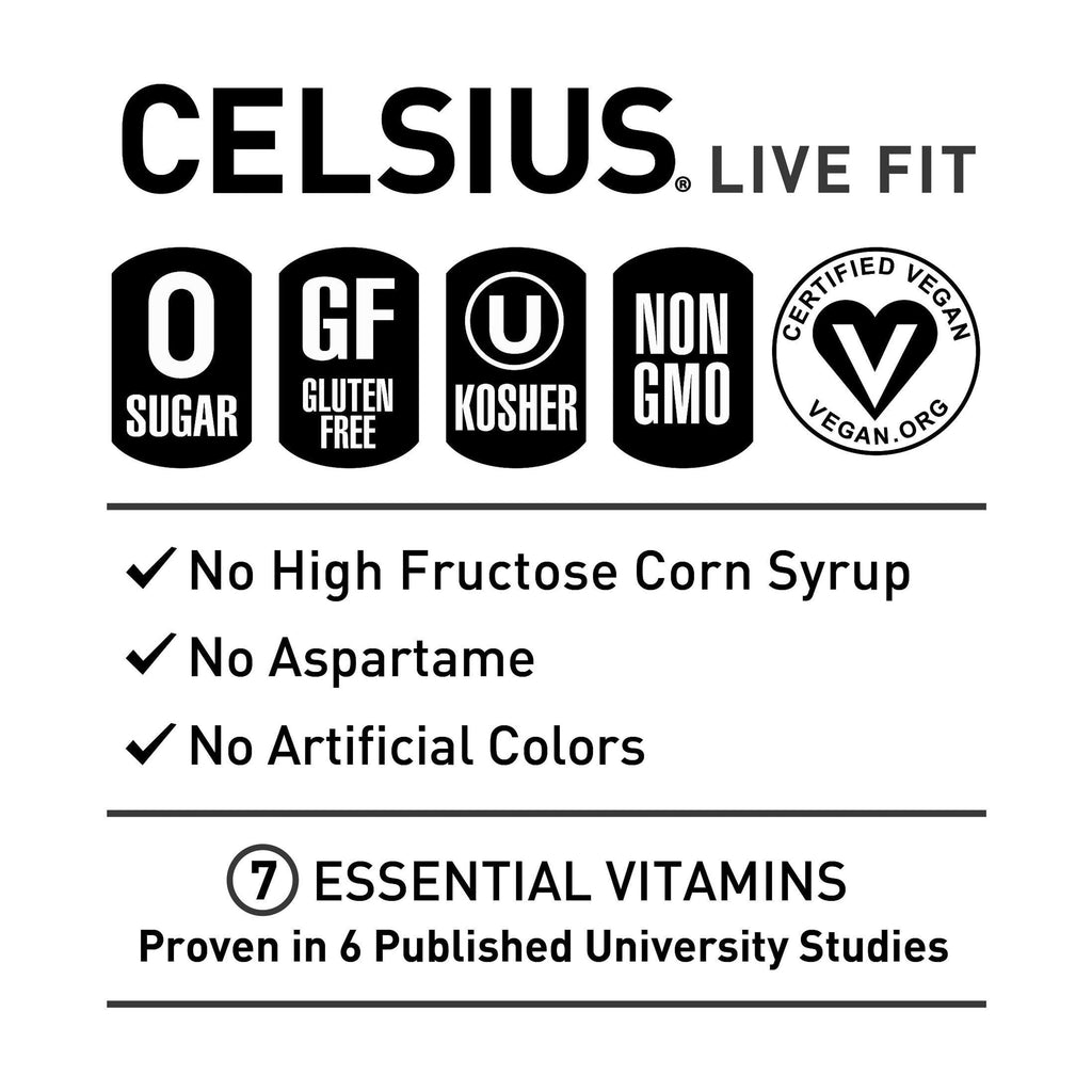 CELSIUS Sparkling Arctic Vibe. Functional Energy Drink 12 fl oz (Pack of 12)