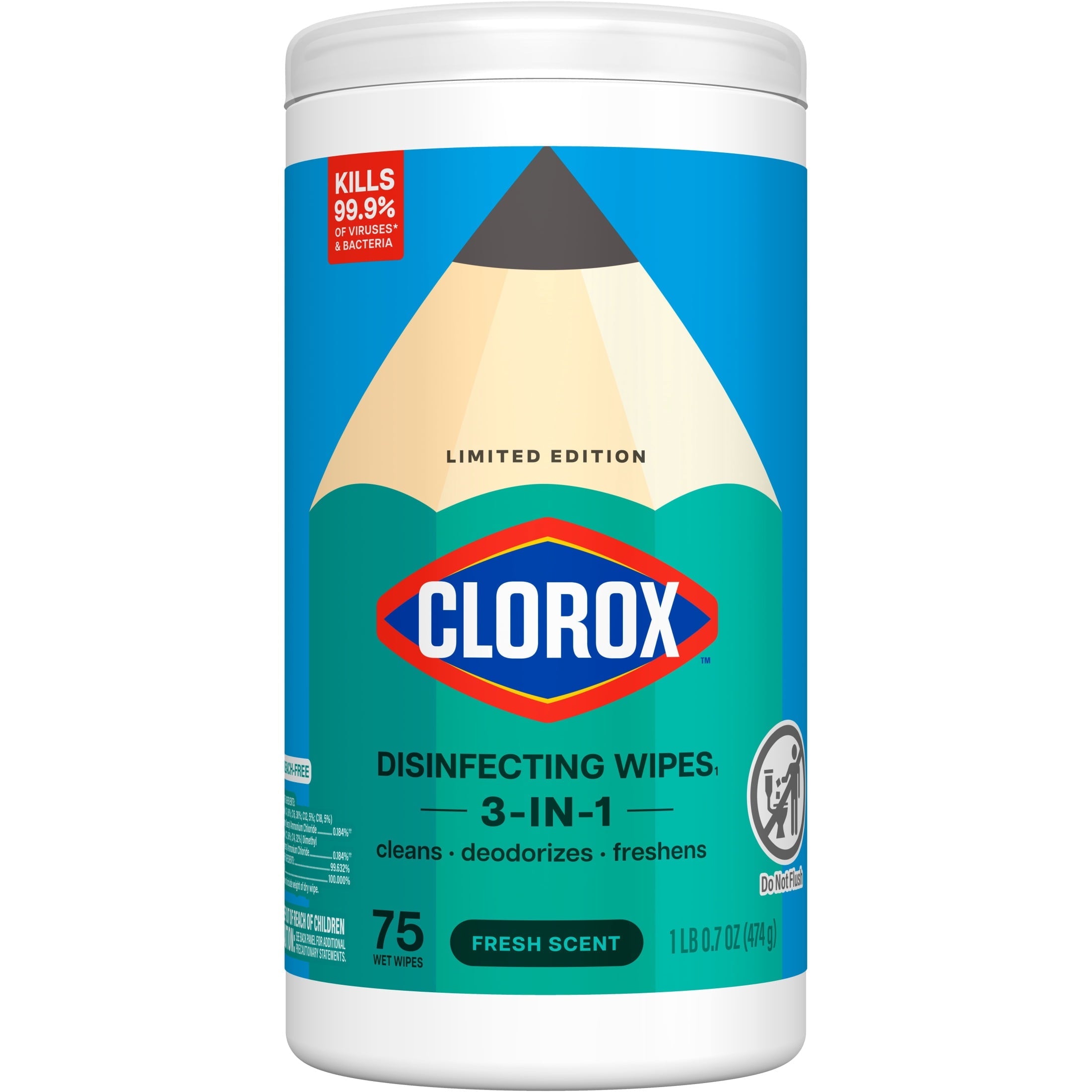 Clorox Disinfecting Wipes. Fresh Scent. 75 ct. 5-Pack