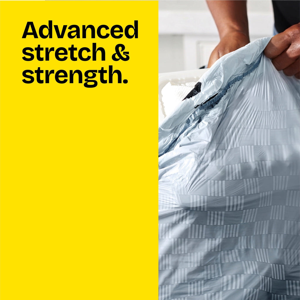 Glad ForceFlex Tall Kitchen Drawstring Trash Bags. 13 Gallon. Gain Lavender with Febreze Freshness. 120 Count