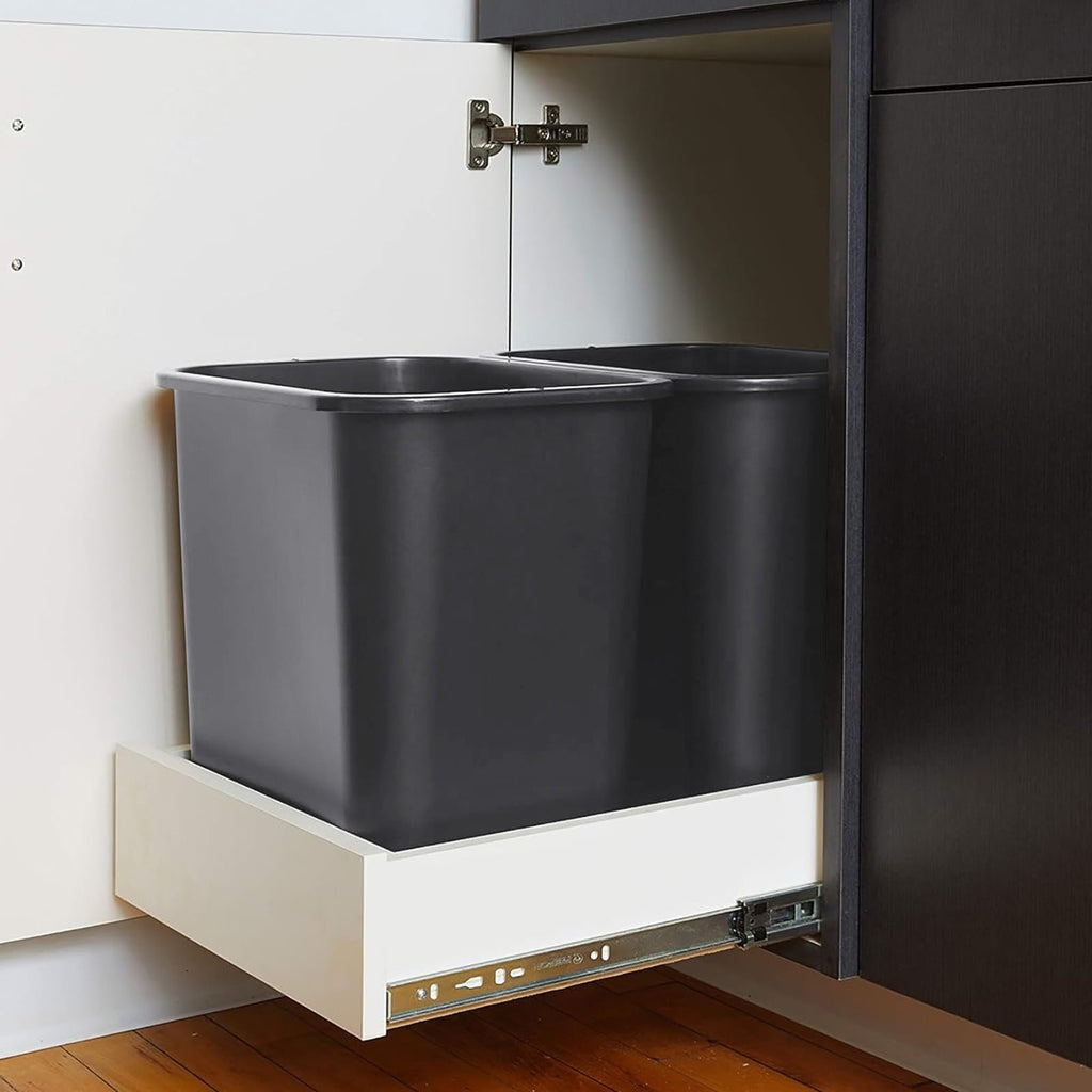 2.11 Gallon Slim Wastebasket. Fits Under Desk & Narrow Spaces. Office/Home/Dorm. Black (8L)