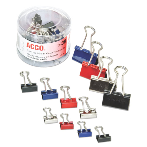 ACCO Binder Clips. Assorted Sizes & Colors. 90-Count (3-Pack)