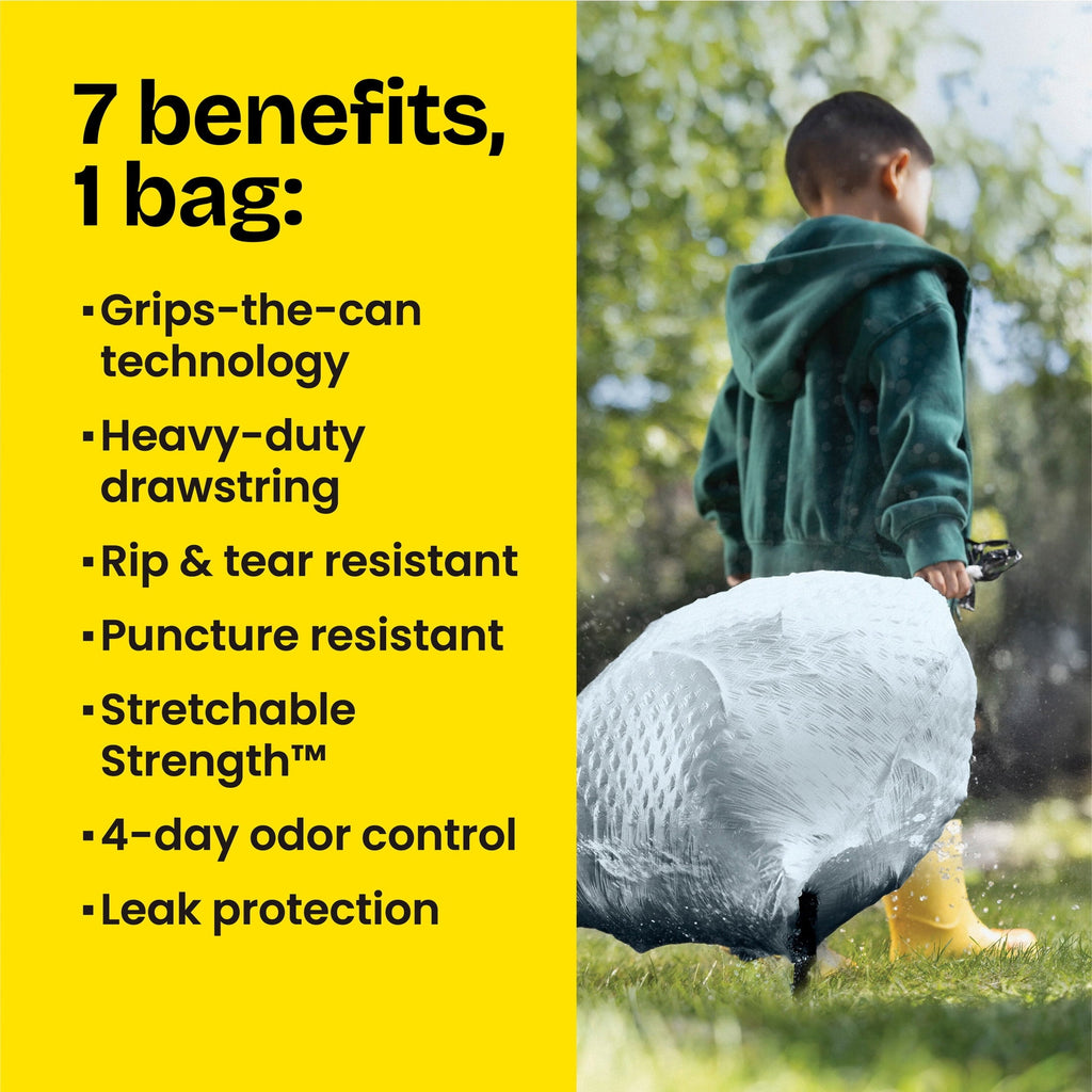 Glad ForceFlex Tall Kitchen Drawstring Trash Bags. 13 Gallon. Gain Lavender with Febreze Freshness. 120 Count