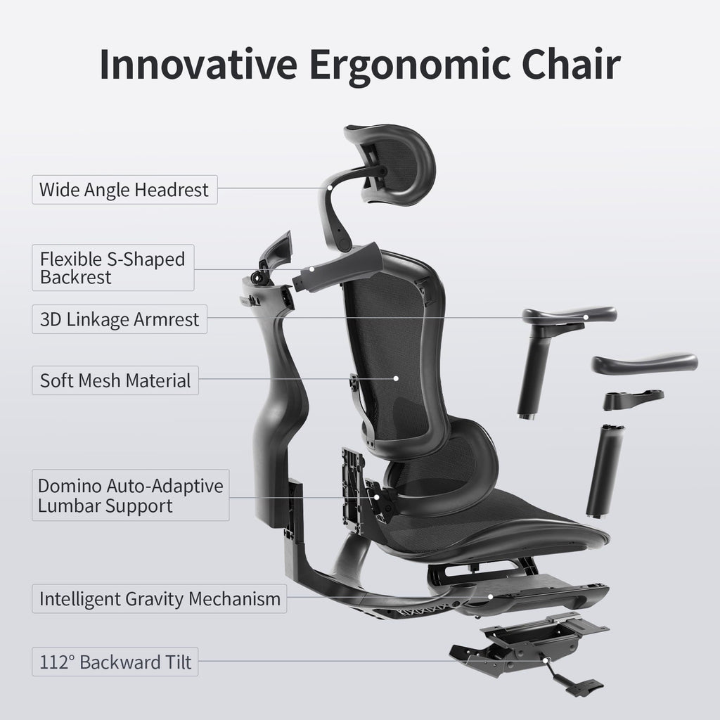 Sihoo Doro-C300 Ergonomic Chair. 3D Armrests  Swivel Chair. Adaptive Lumbar Support Office Chair. Ergonomic Desk Chairs for Adults. Comfort Home Office Chair. Black (Set of 1))