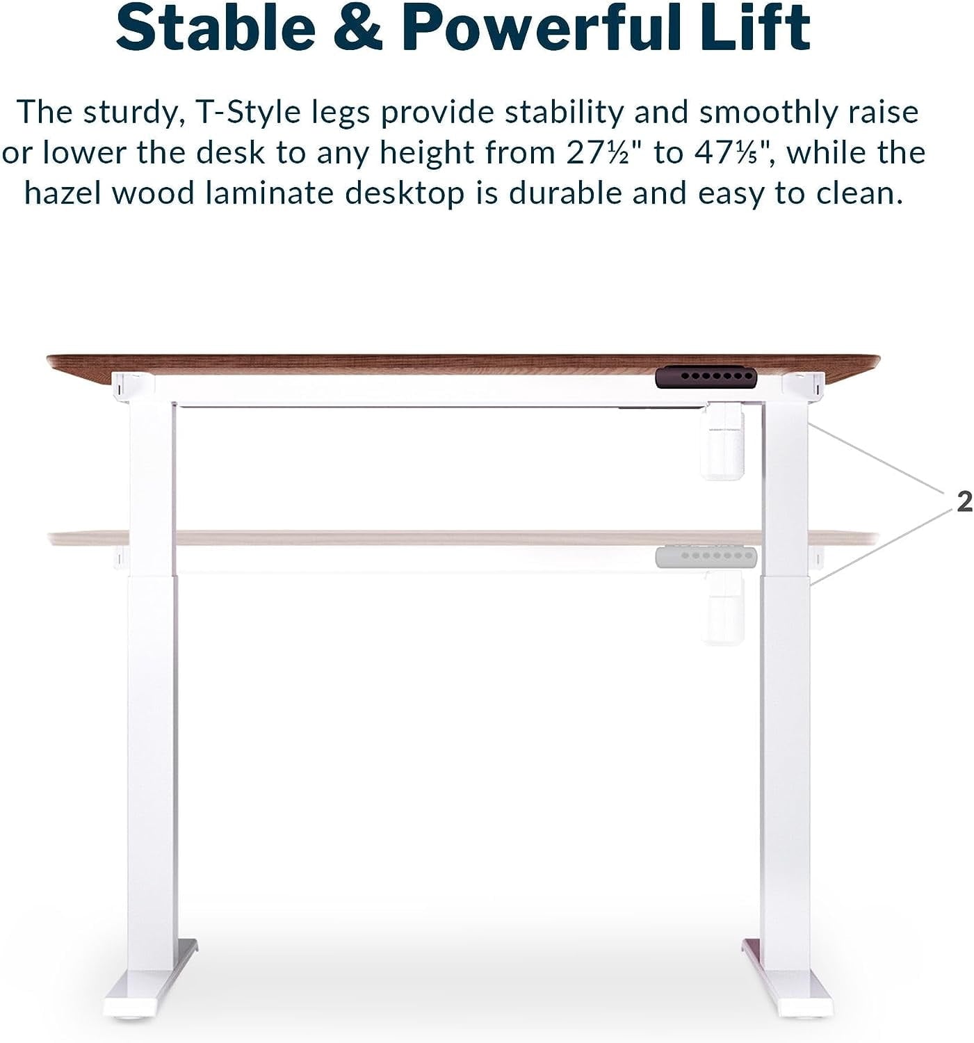 Vari Essential Electric Standing Desk Ergonomic Sit-to-Stand Home & Office Computer Desk. 48 x 24 Hazel Wood