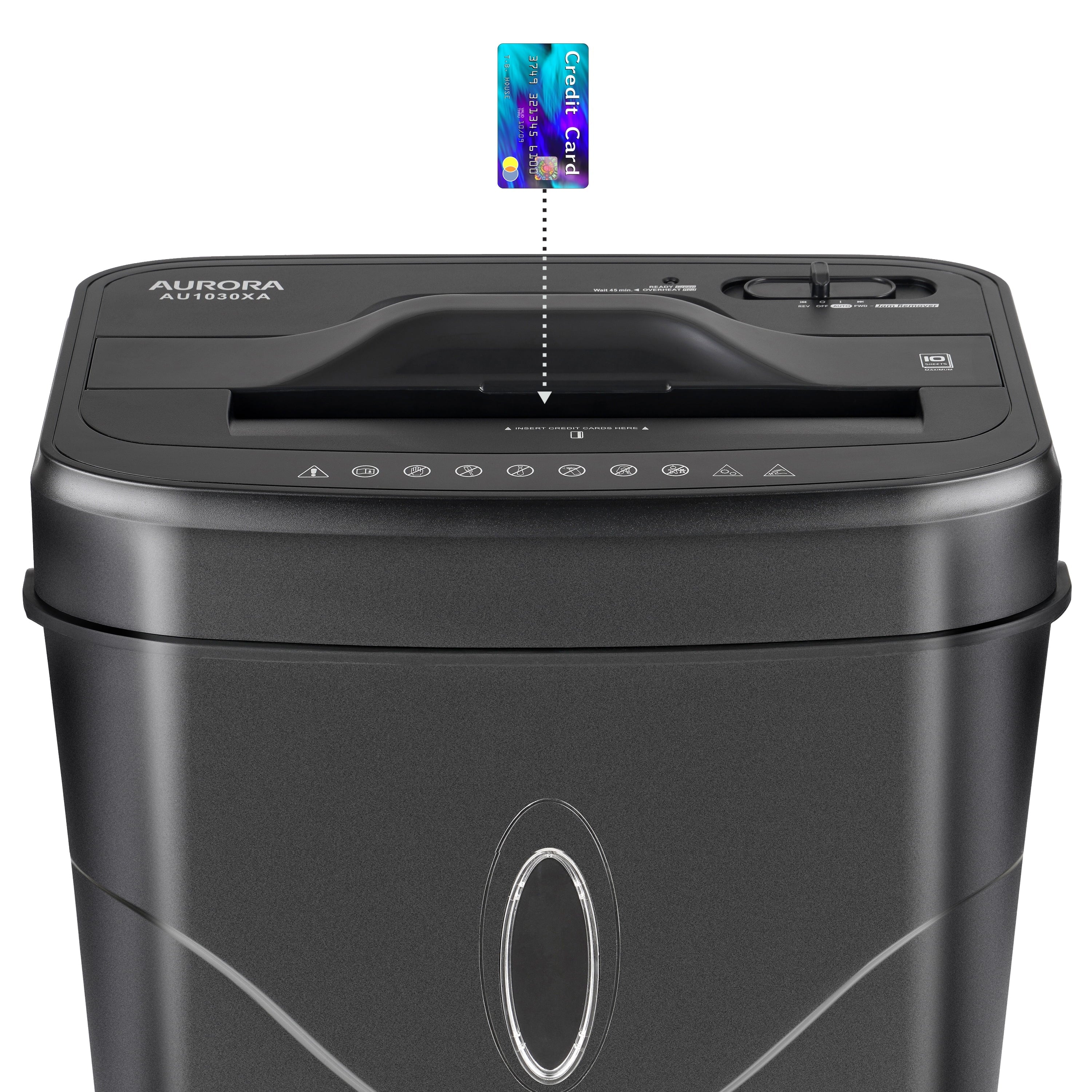 Aurora AU1030XA 10-Sheet Cross-Cut Paper & Credit Card Shredder. 4.4-Gal Wastebasket