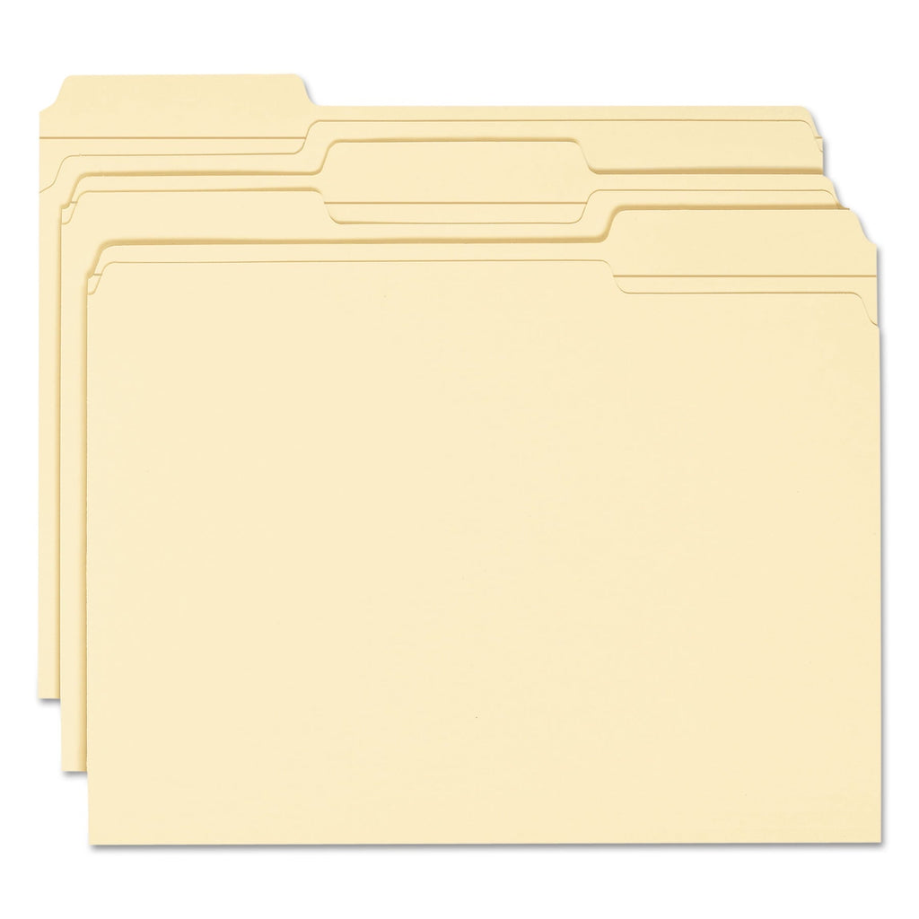 Smead Reinforced Tab Manila File Folders. 1/3-Cut. Letter. 100-Box