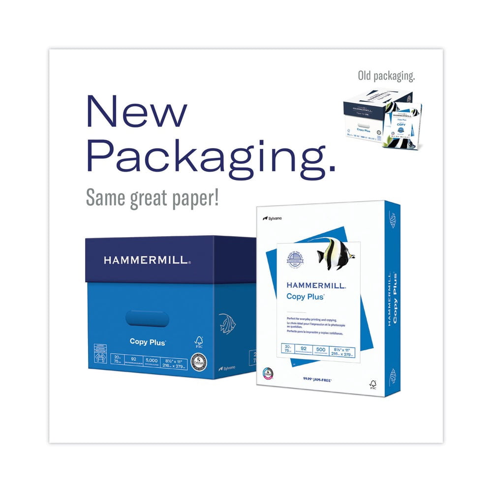 Hammermill Copy Plus Paper. 8.5 x 11. 20 lb. 10-Ream Case (5.000 Sheets)