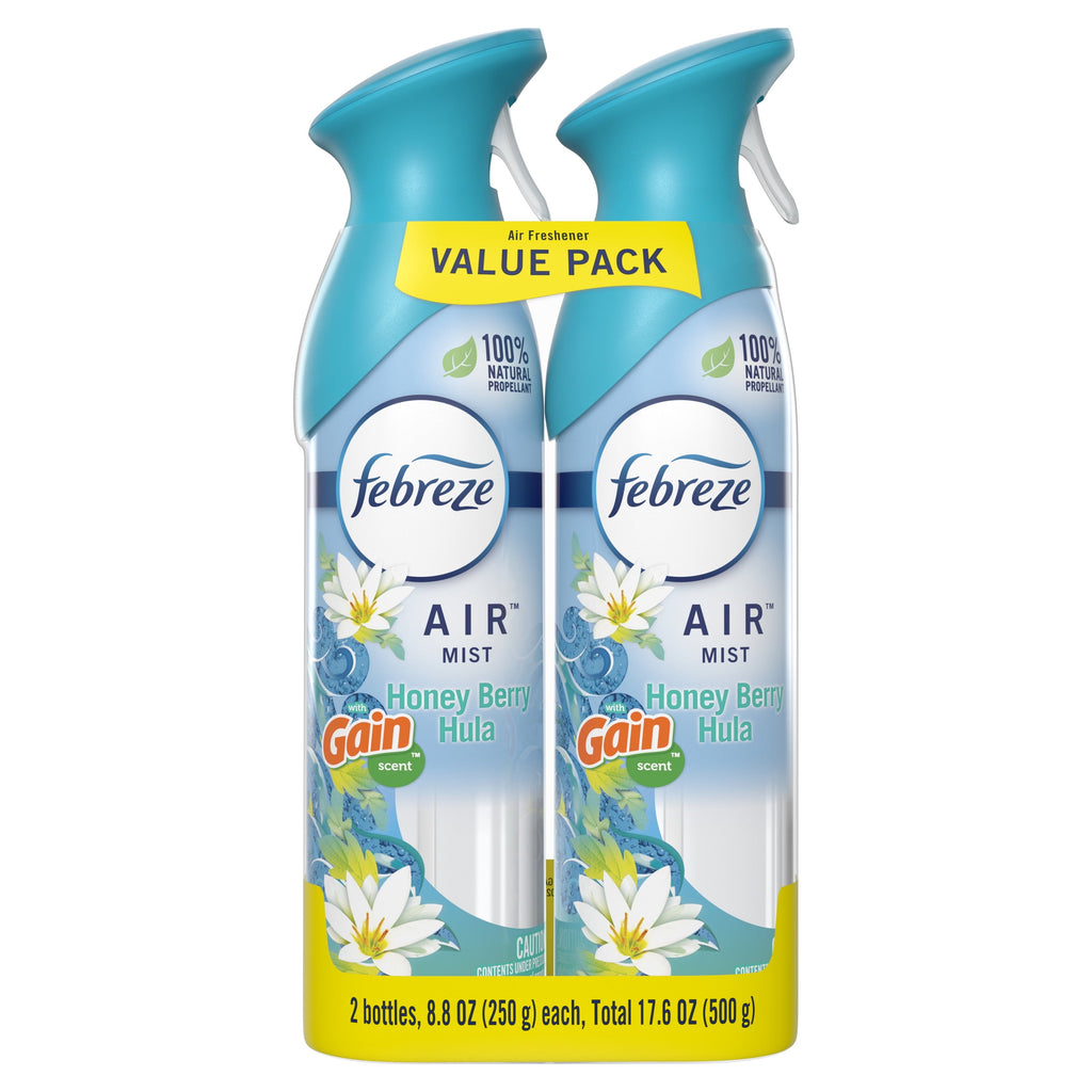 Febreze Odor-Fighting Air Freshener Room Spray. Gain Honey Berry Hula. 8.8 oz. 2 Count