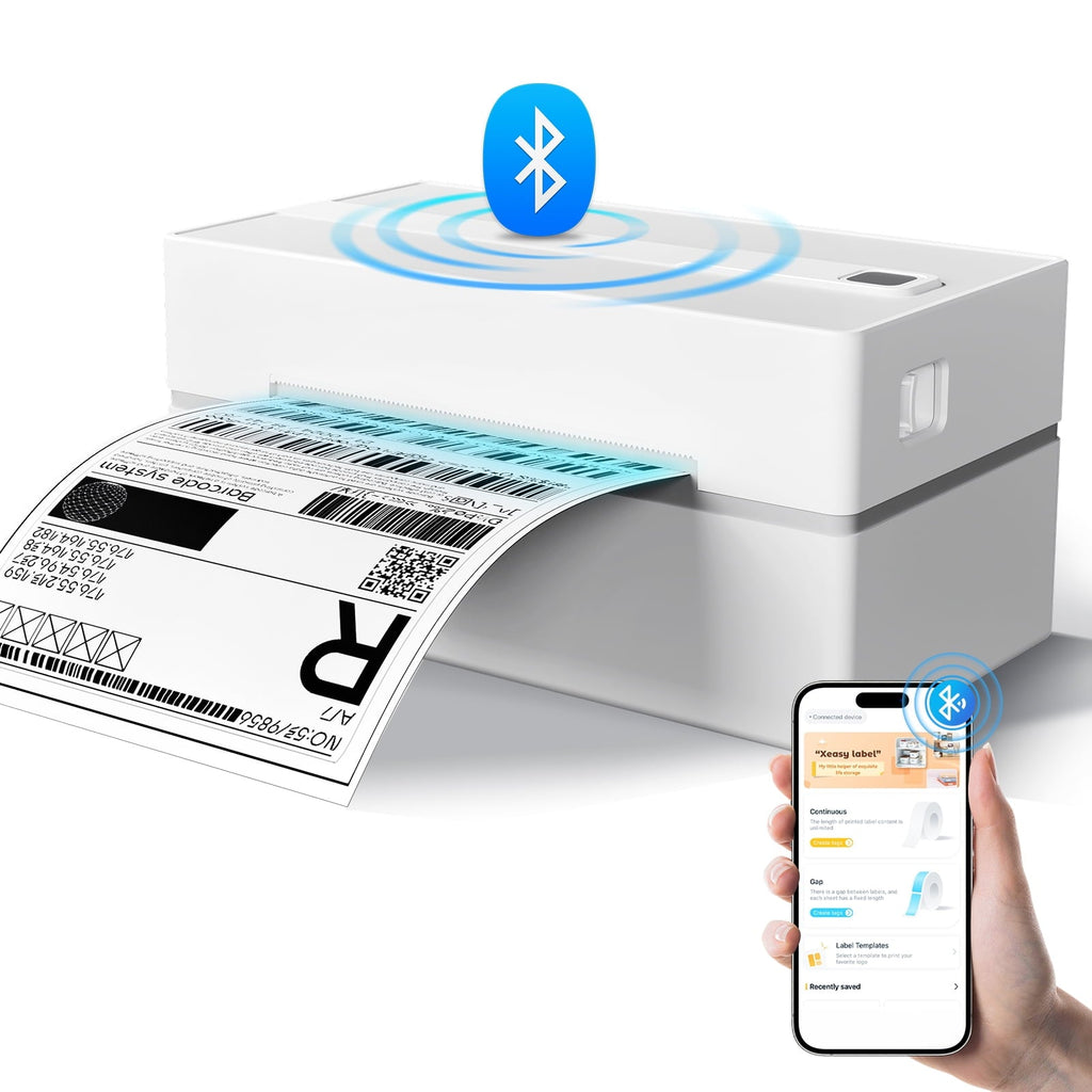 Label Printer. 4x6 Thermal Bluetooth Shipping Label Maker for Packages. Compatible with Windows iOS Android. Wireless Sticker Printing for Business and Home