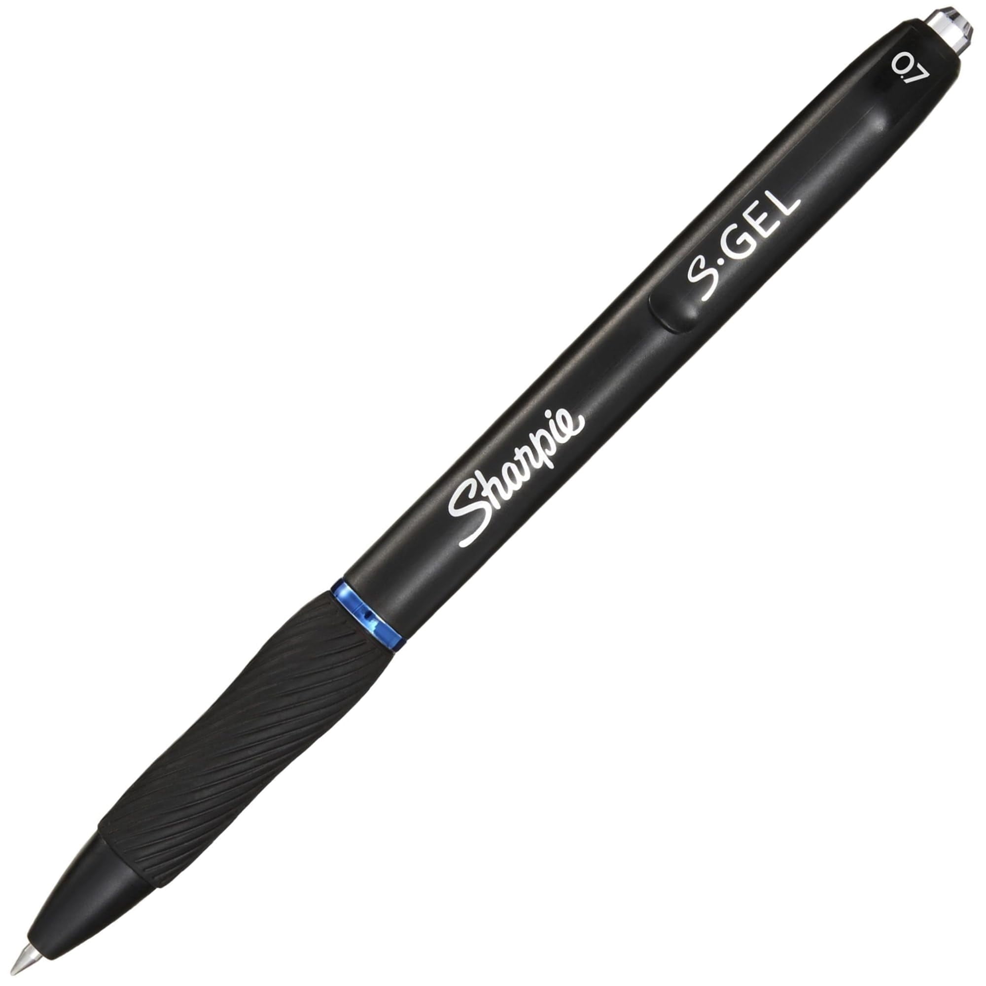 Sharpie S Gel Pens. Medium Point. 0.7 mm. Black/Blue Barrel. Blue Ink. Pack Of 36 Pens
