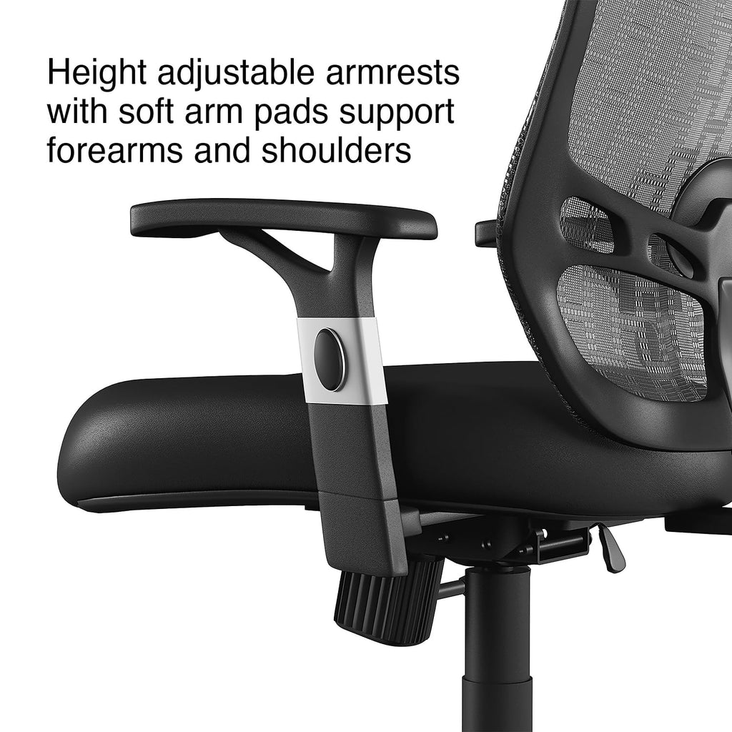 Staples Corvair Mesh Back Luxura Faux Leather Computer and Desk Chair Black 2/Pack 59455-CCVS
