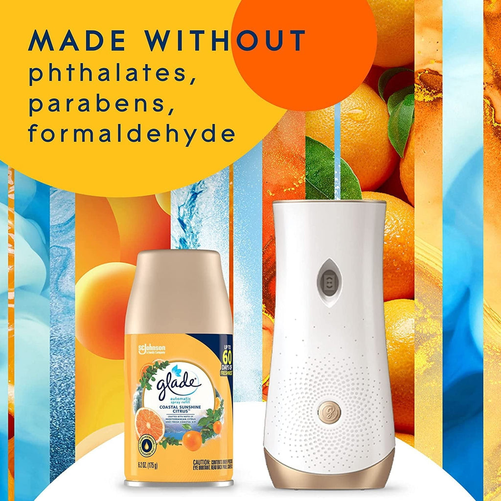 Glade Automatic Spray Refill - Coastal Sunshine Citrus. 3 Refills (6.2 oz Each)