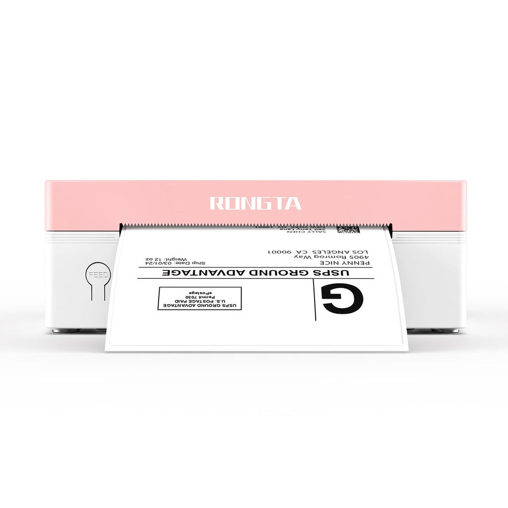 Rongta Bluetooth Shipping Label Printer. Wireless 4x6 Thermal Label Printer for Shipping Packages. Pink