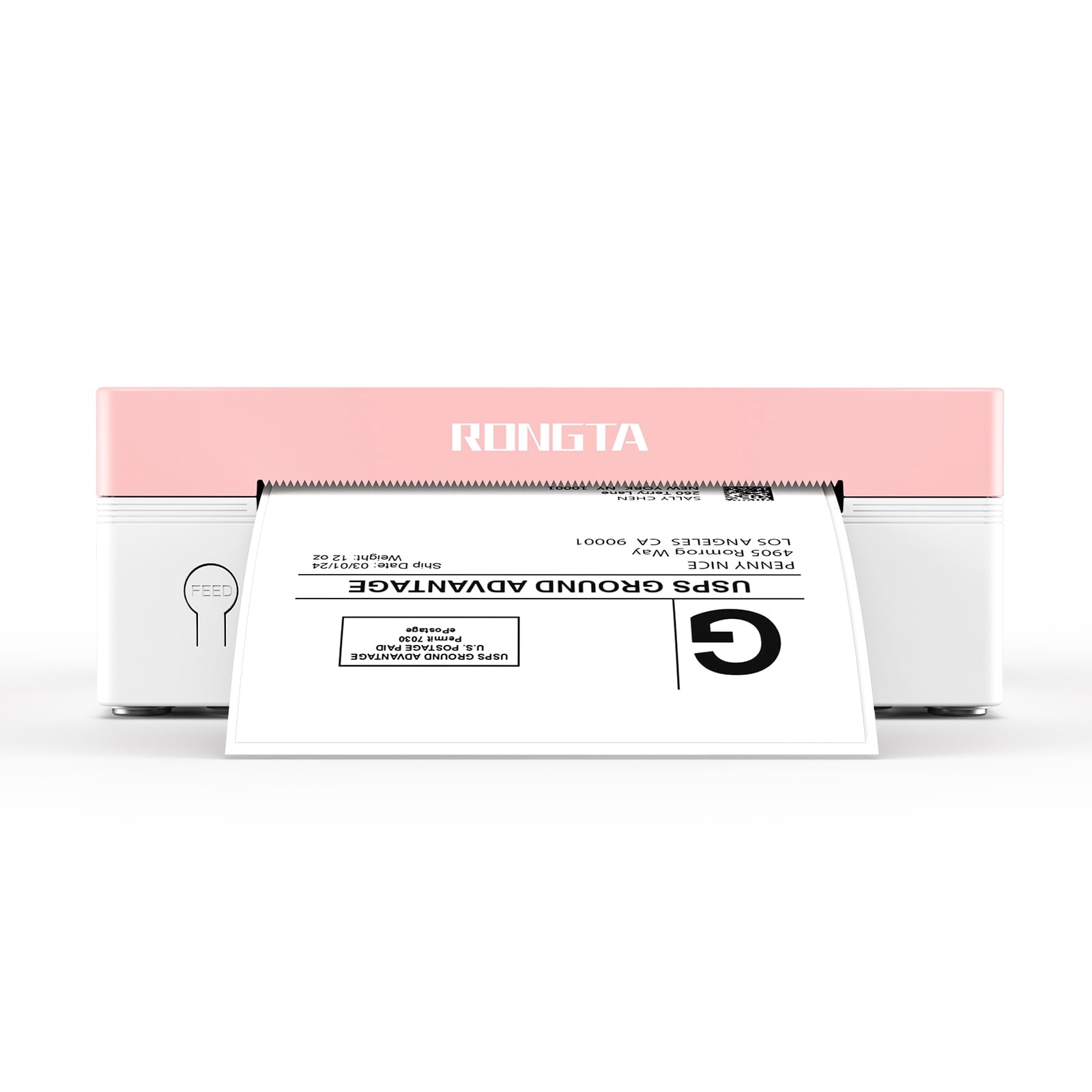 Rongta Bluetooth Shipping Label Printer. Wireless 4x6 Thermal Label Printer for Shipping Packages. Pink