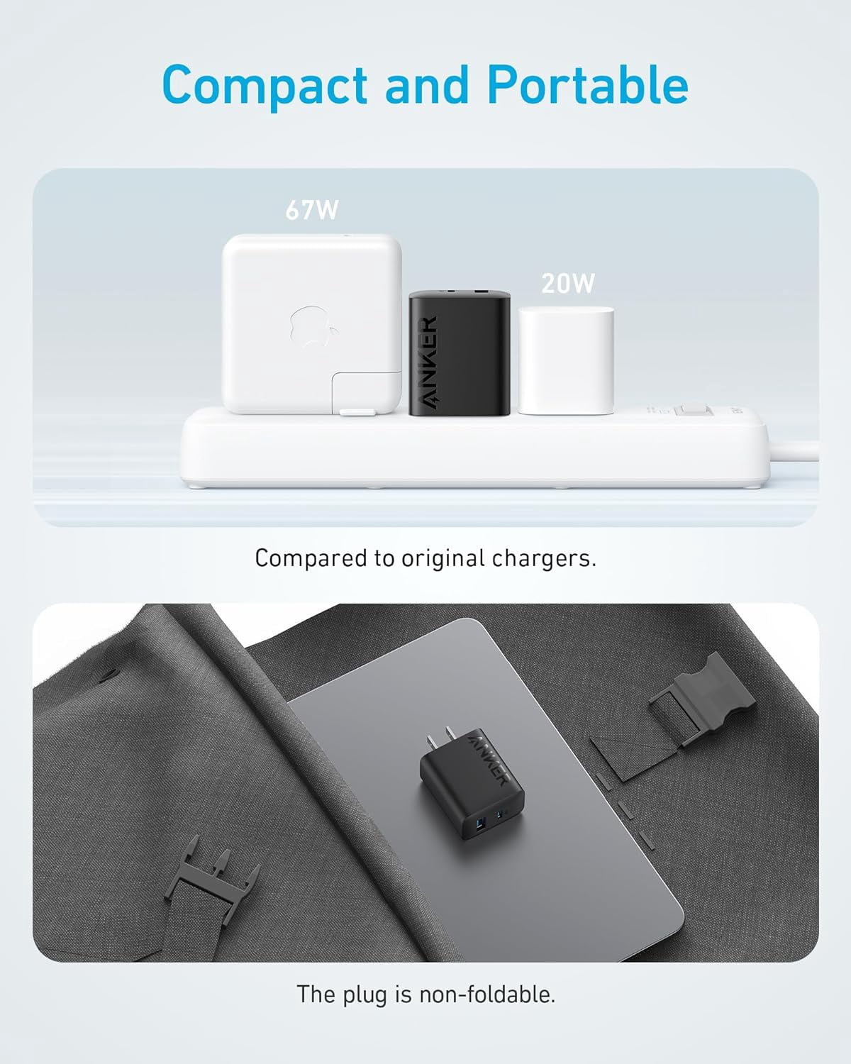 Anker 20W Dual-Port USB-C Fast Wall Charger Block. 2-Pack