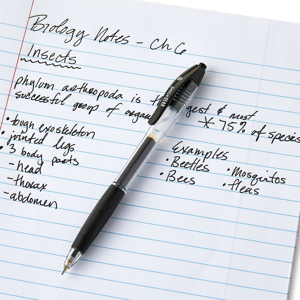 Pen+Gear Retractable Ballpoint Pens. Medium Point.1.0mm. Black Ink. 8 Count